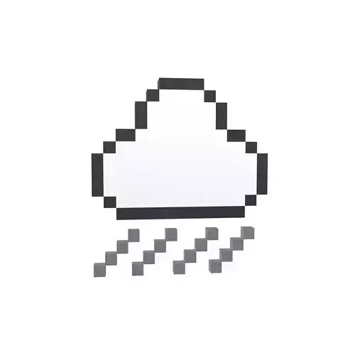 Pixel Cloud With Rain V1 005