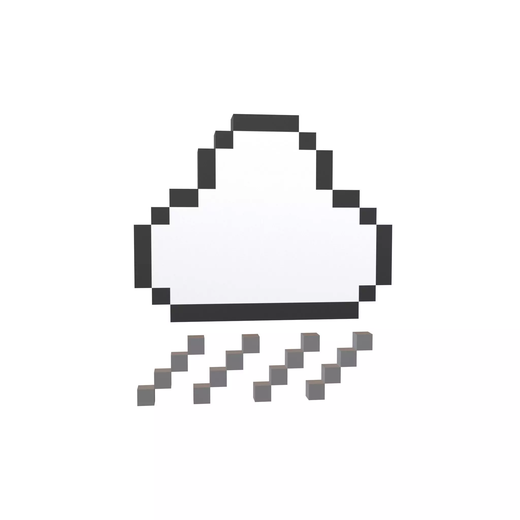 Pixel Cloud With Rain V1 005 Low-poly 3D model_0