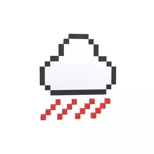 Pixel Cloud With Rain V1 009