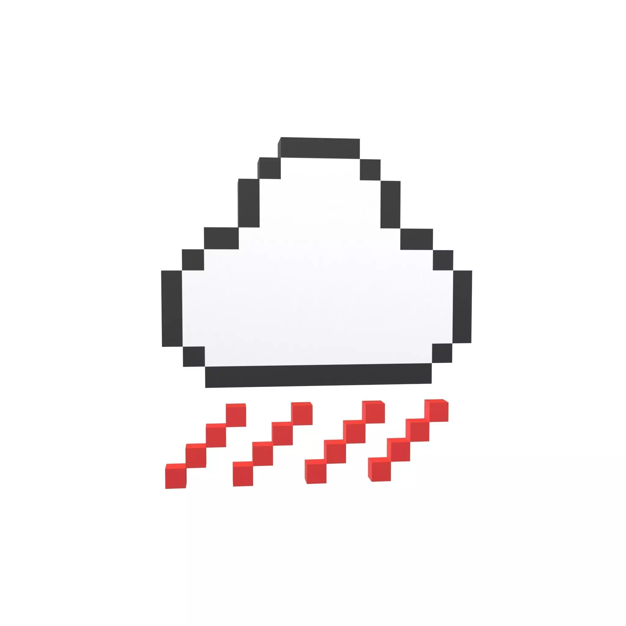 Pixel Cloud With Rain V1 009 Low-poly 3D model_0
