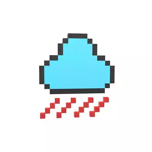 Pixel Cloud With Rain V1 011