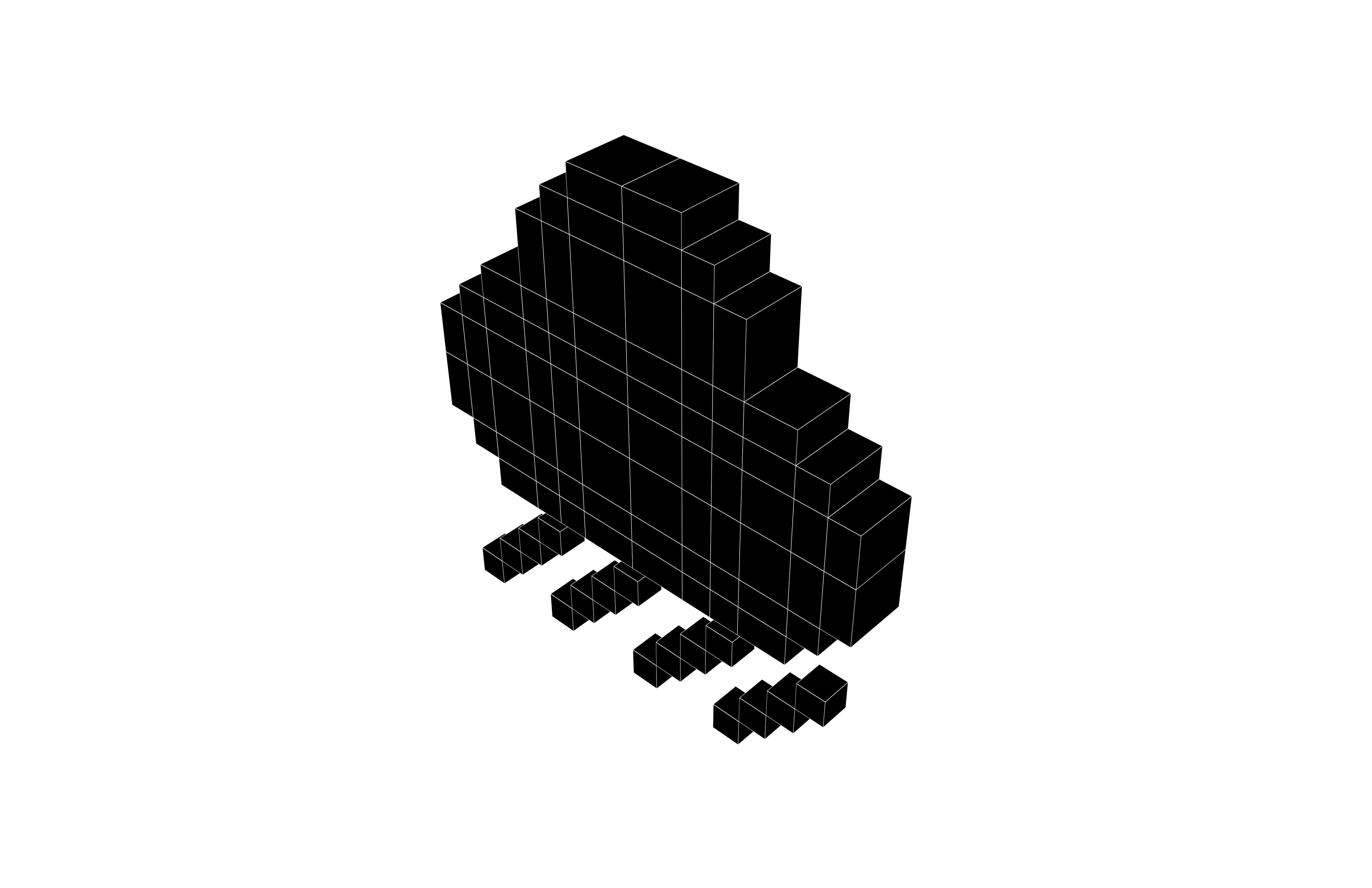 Pixel Cloud With Rain V1 012 Low-poly 3D model_6