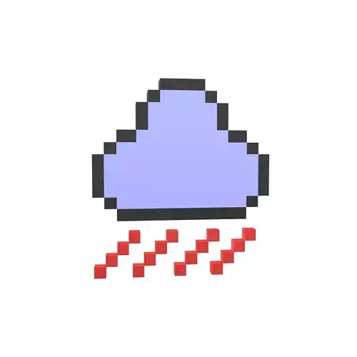 Pixel Cloud With Rain V1 012