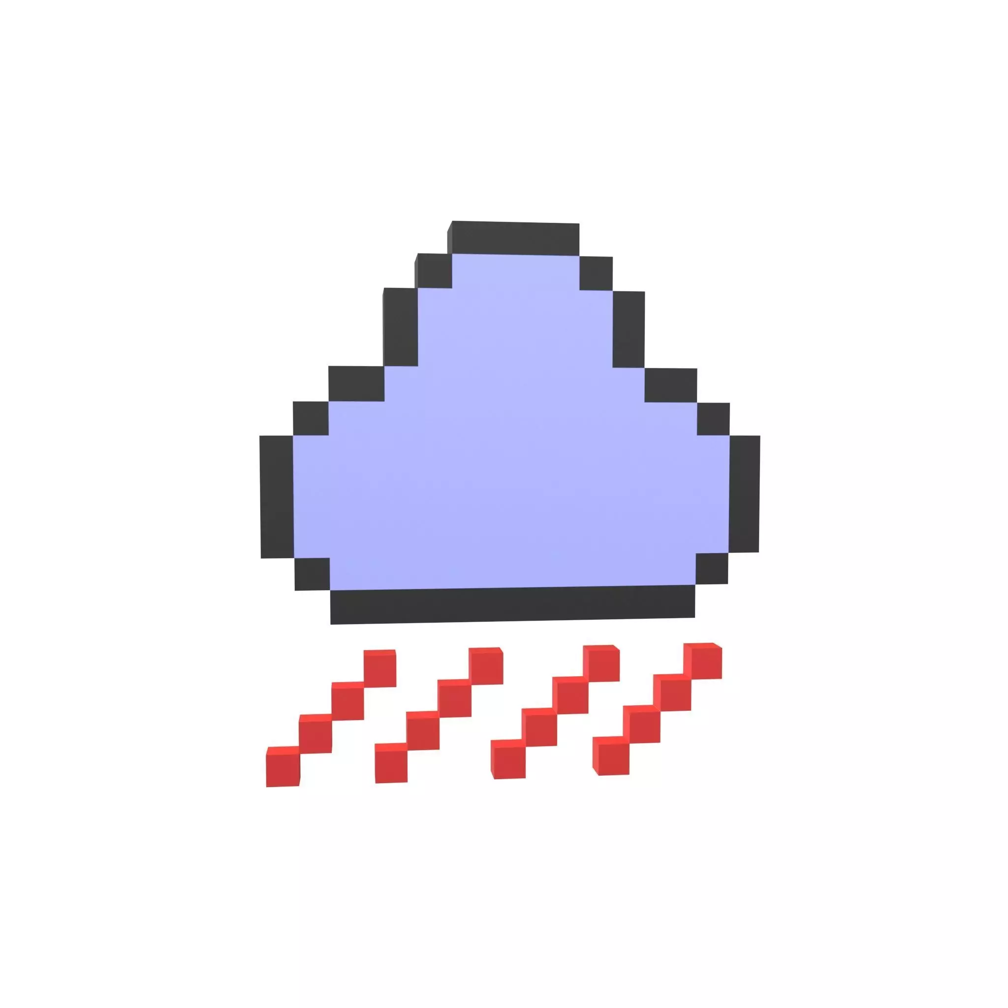 Pixel Cloud With Rain V1 012 Low-poly 3D model_0
