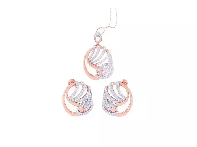 Earring Pendant Set 3dm STL OBJ FBX Renders Details