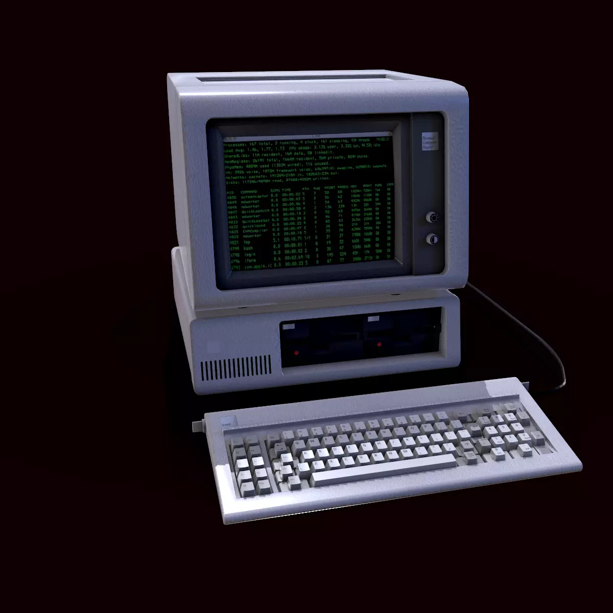 Traditional PC 3D model_0