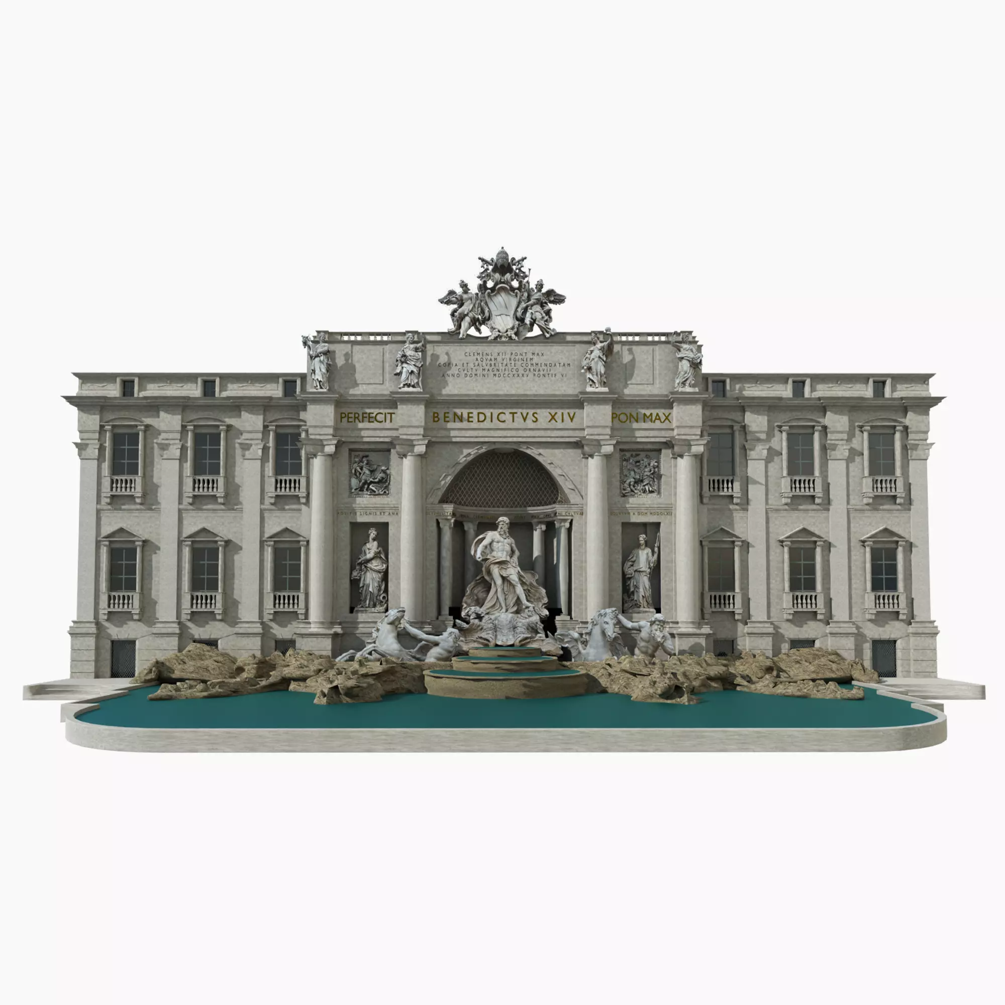 Trevi Fountain 3D model_0
