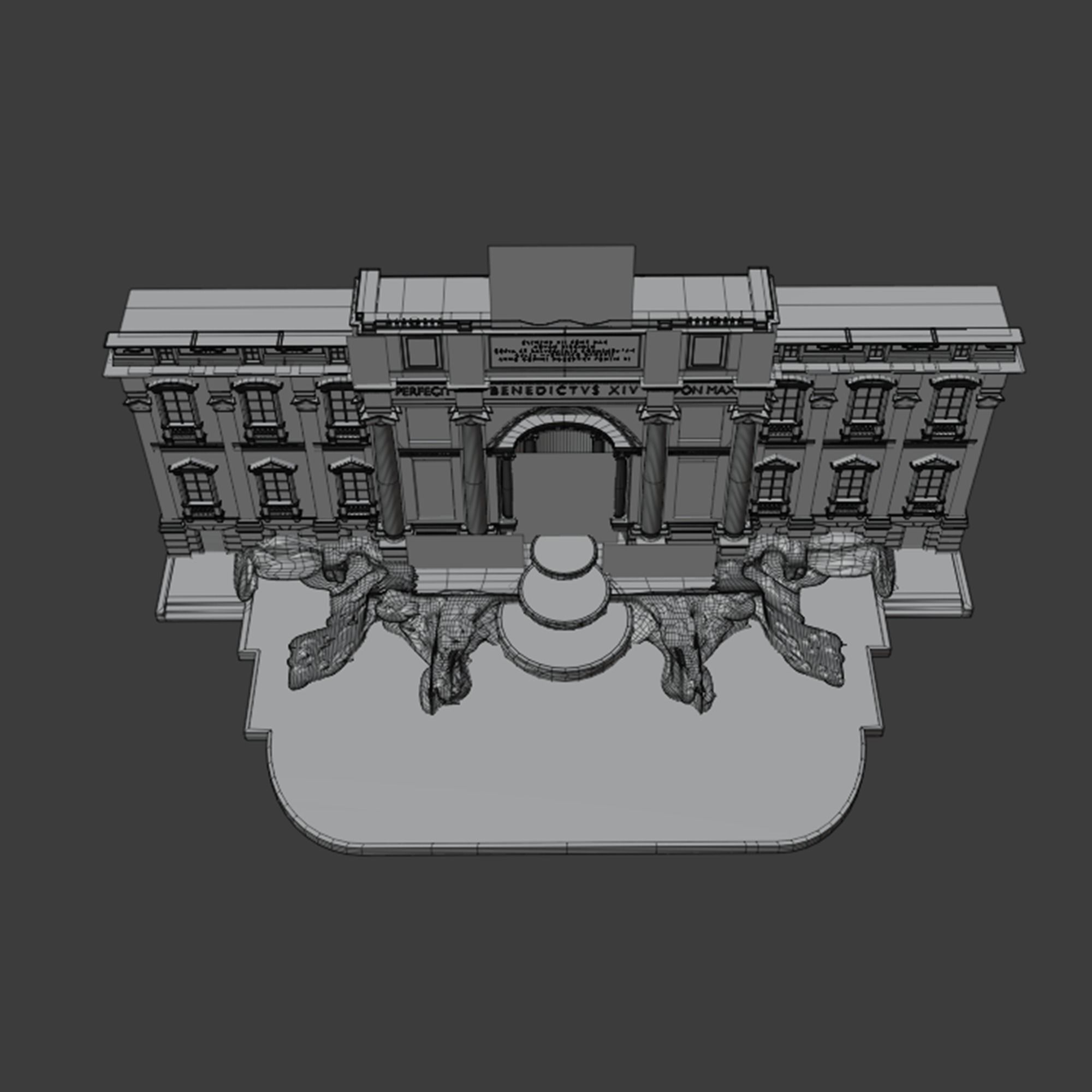 Trevi Fountain 3D model_7