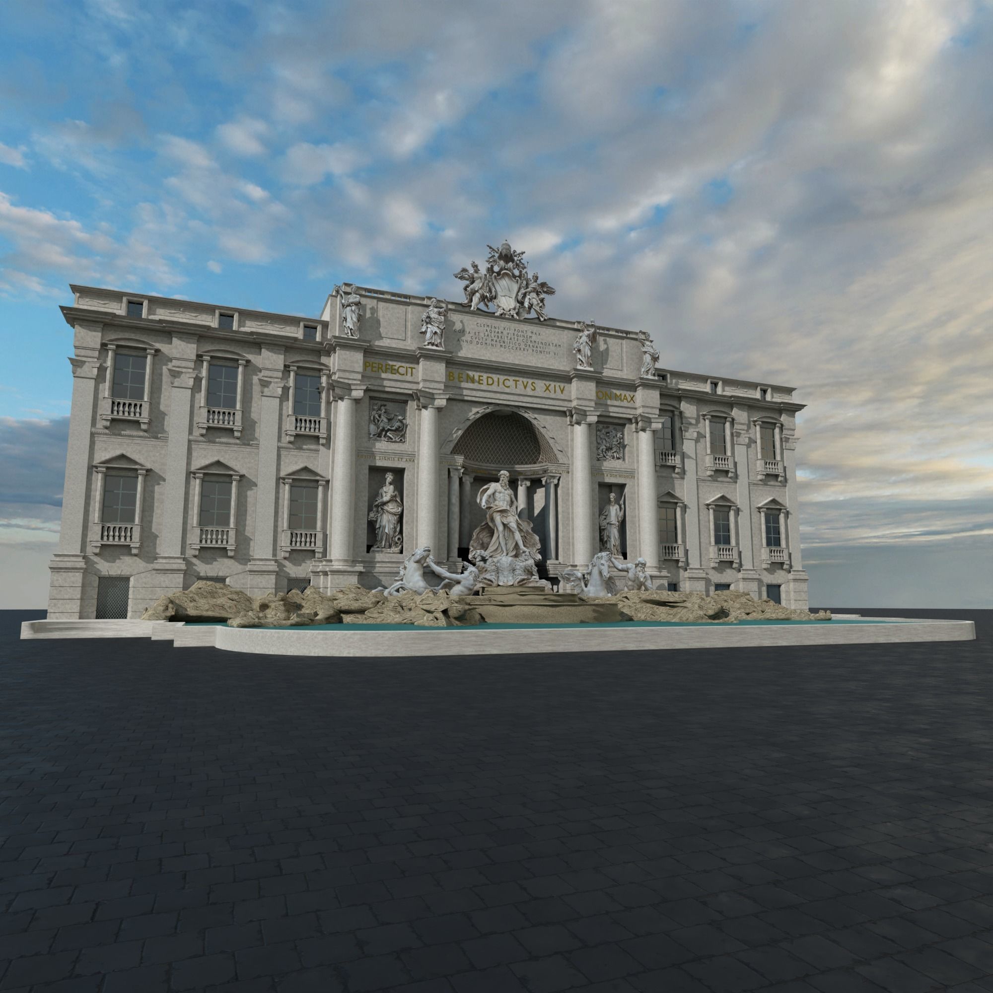 Trevi Fountain 3D model_1