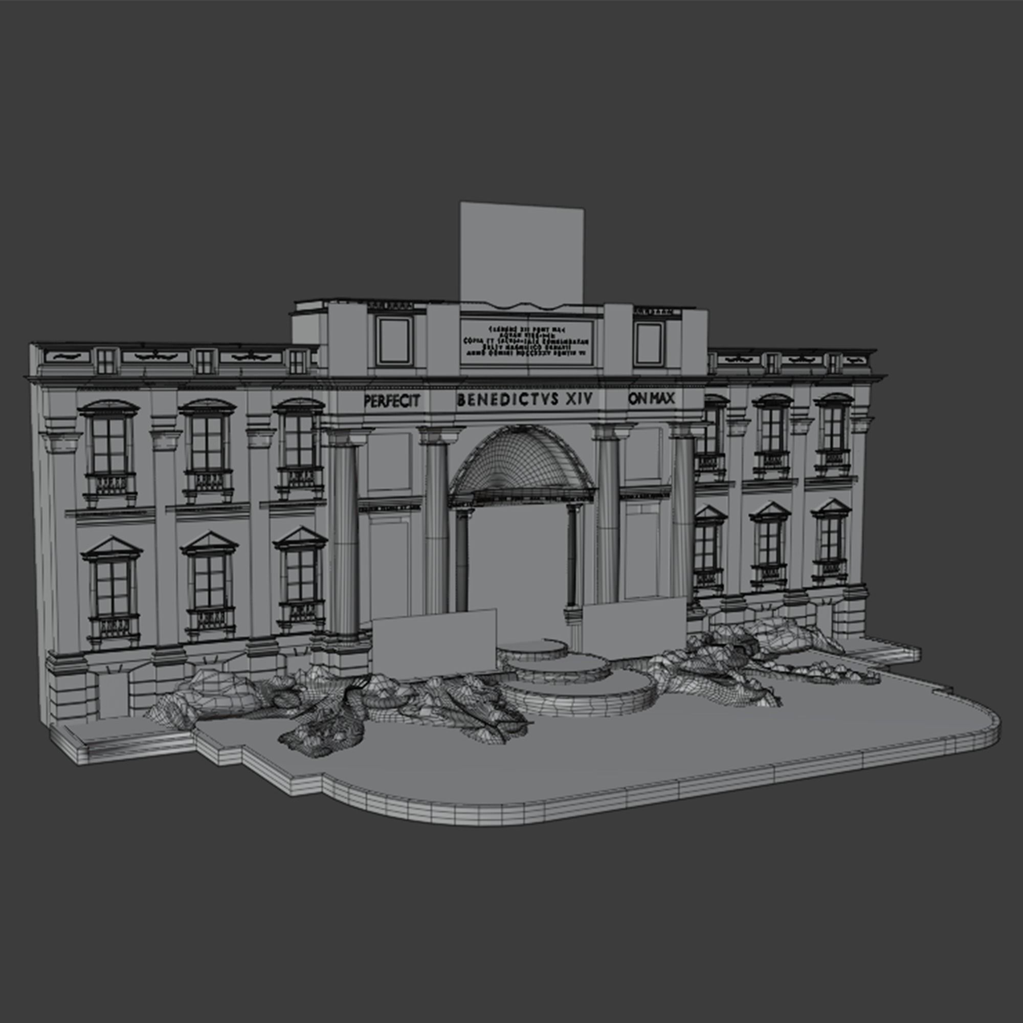 Trevi Fountain 3D model_6