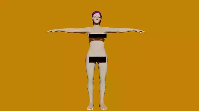 Female Advanced Low-poly 3D model