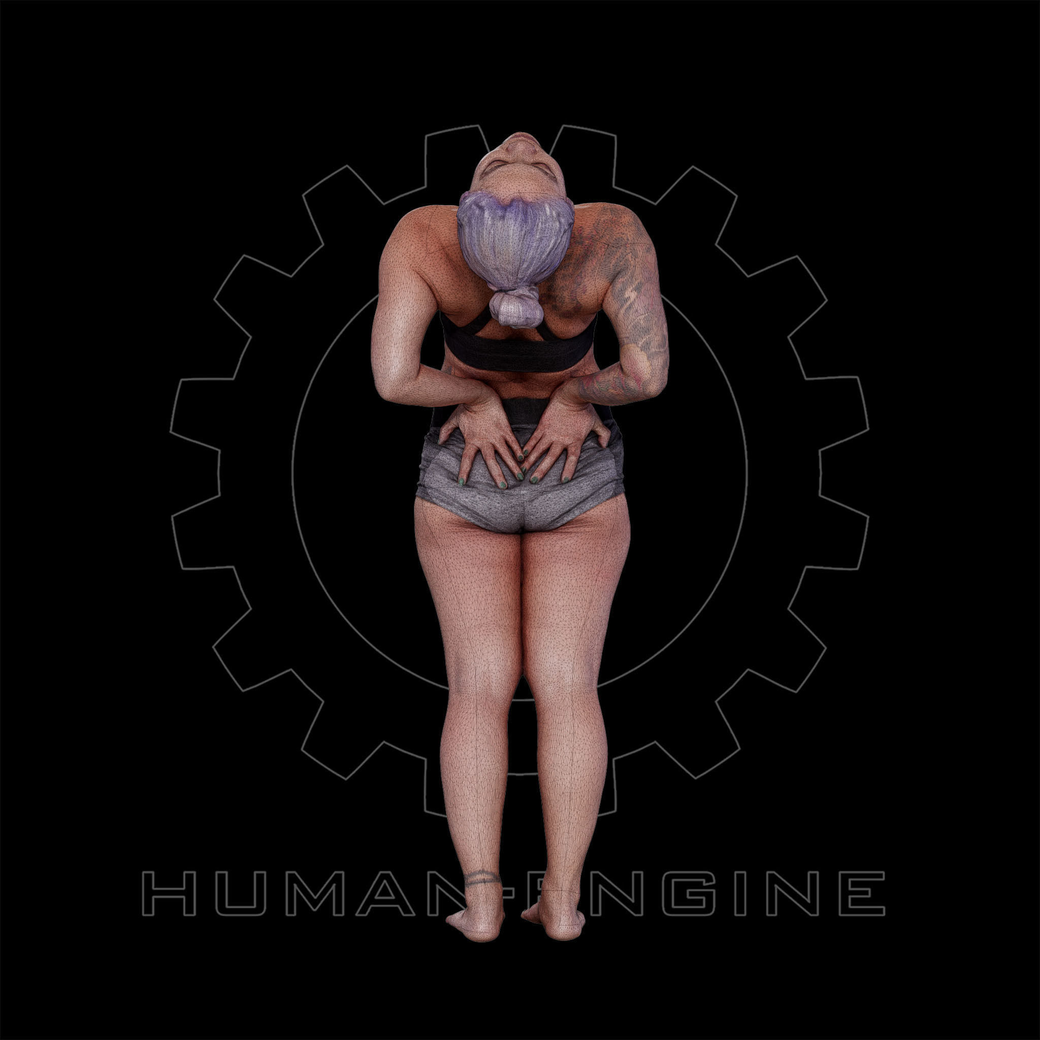 Female Scan - Violet Yoga Pose 07 3D model_11