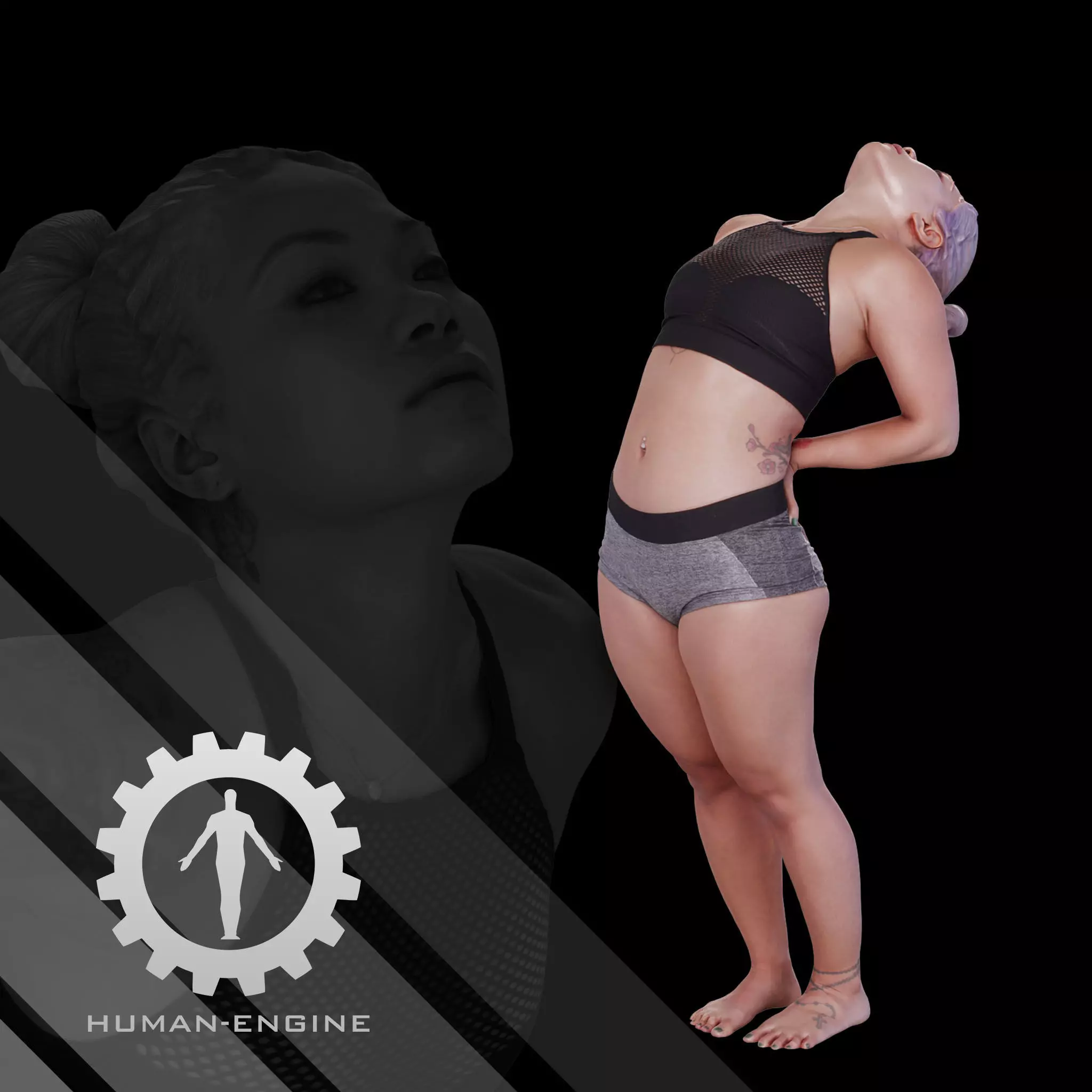 Female Scan - Violet Yoga Pose 07 3D model_0