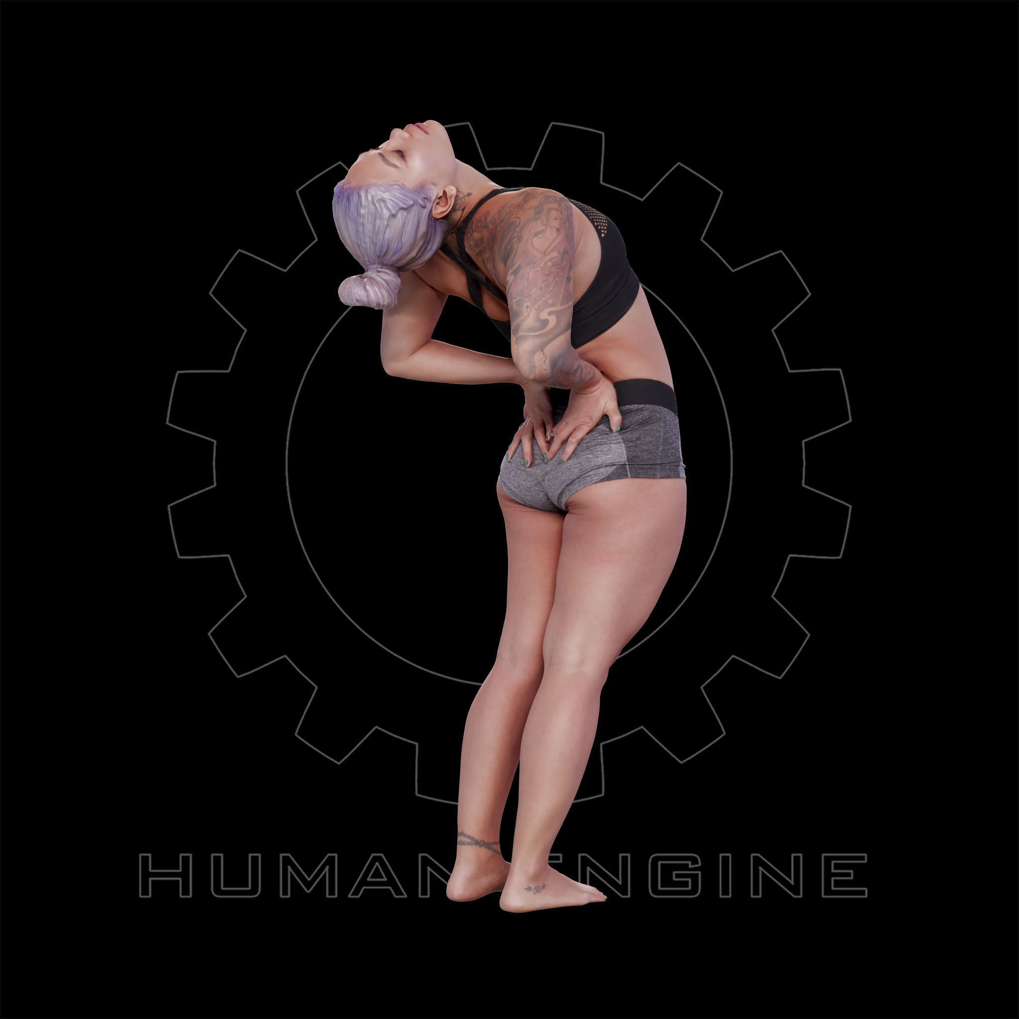 Female Scan - Violet Yoga Pose 07 3D model_8