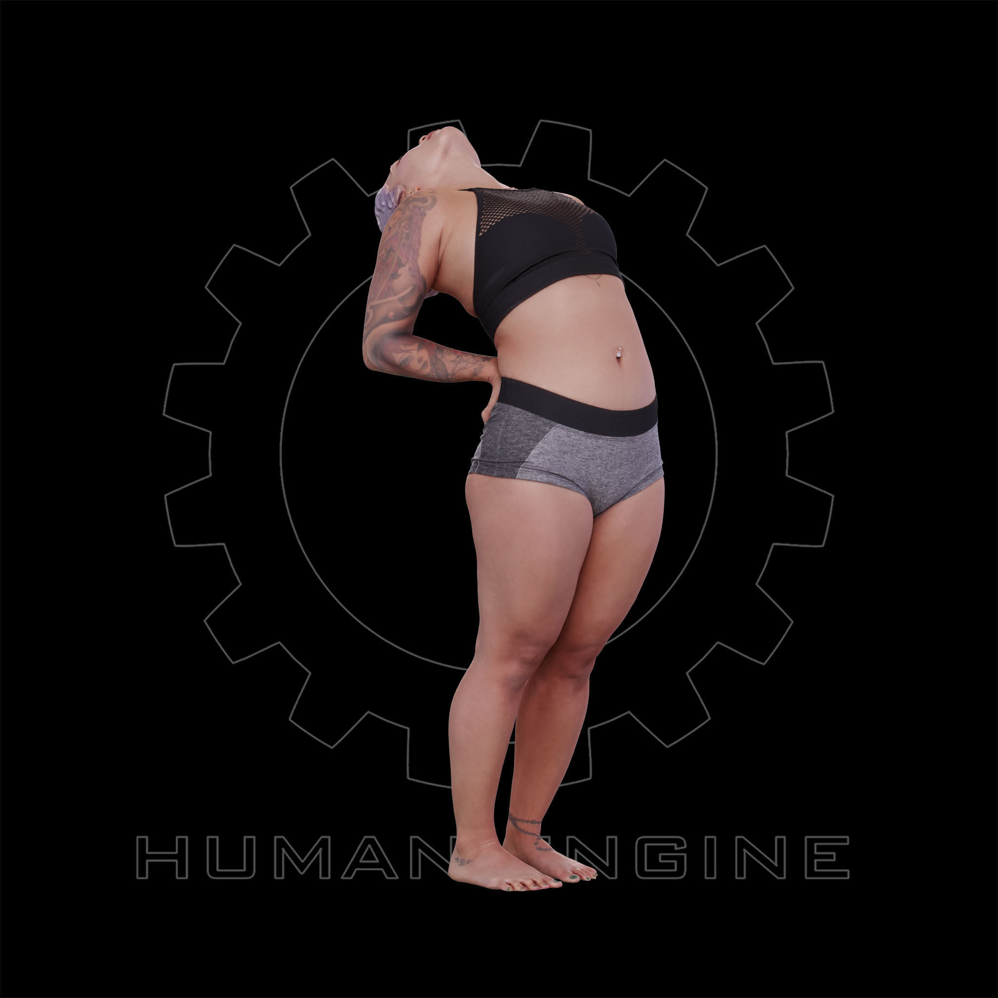 Female Scan - Violet Yoga Pose 07 3D model_4