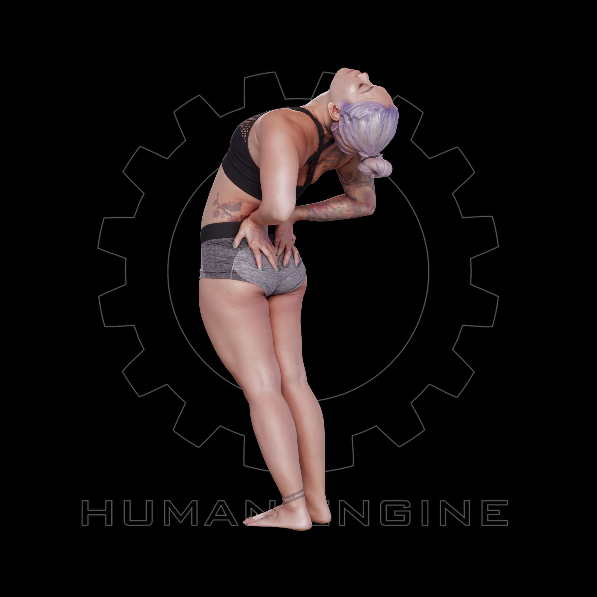 Female Scan - Violet Yoga Pose 07 3D model_12