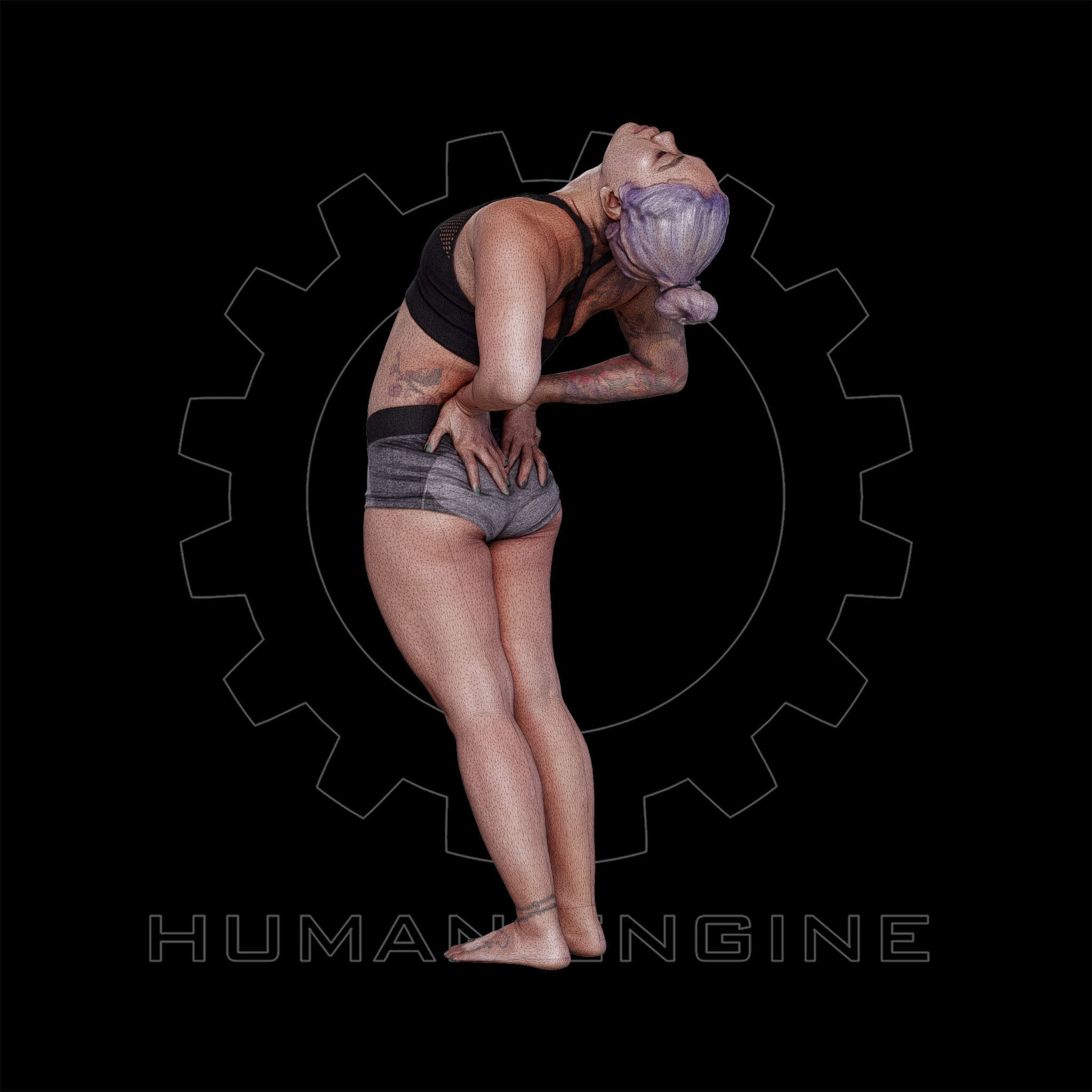 Female Scan - Violet Yoga Pose 07 3D model_13