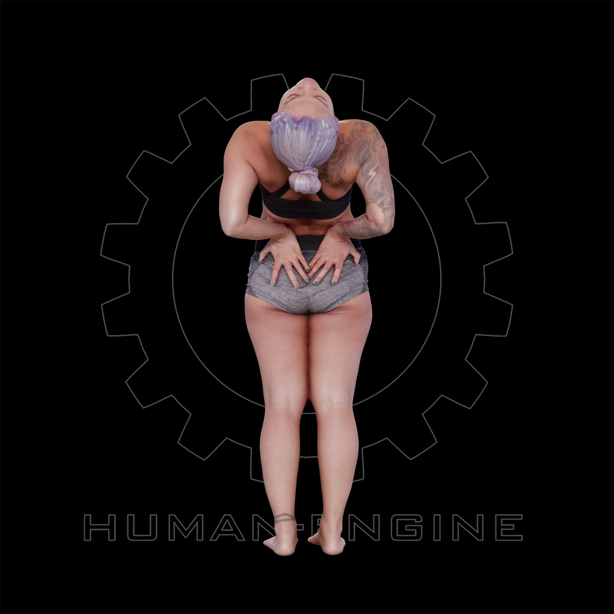 Female Scan - Violet Yoga Pose 07 3D model_10