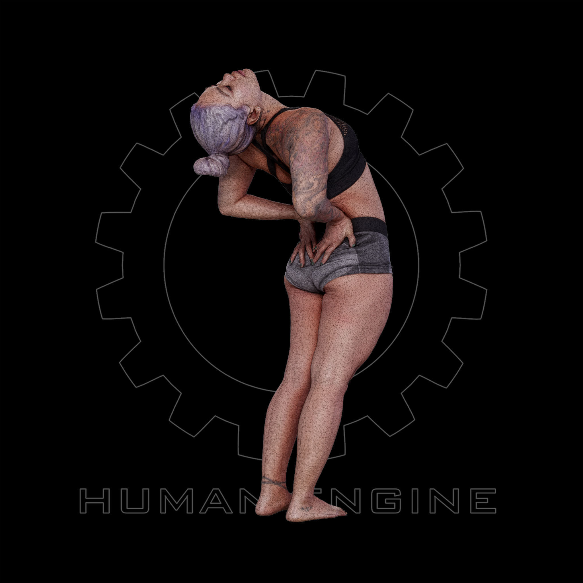 Female Scan - Violet Yoga Pose 07 3D model_9