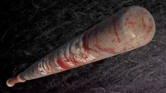 POST APOCALYPTIC MELEE WEAPON NAILED STEEL BAT BLOOD STAINED