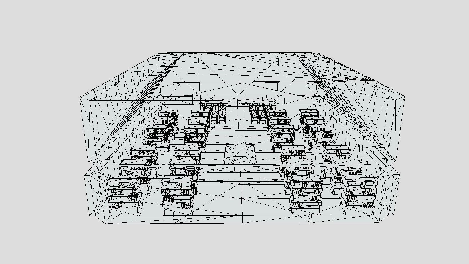 VR Library with Stage or Auditorium Low-poly 3D model_5