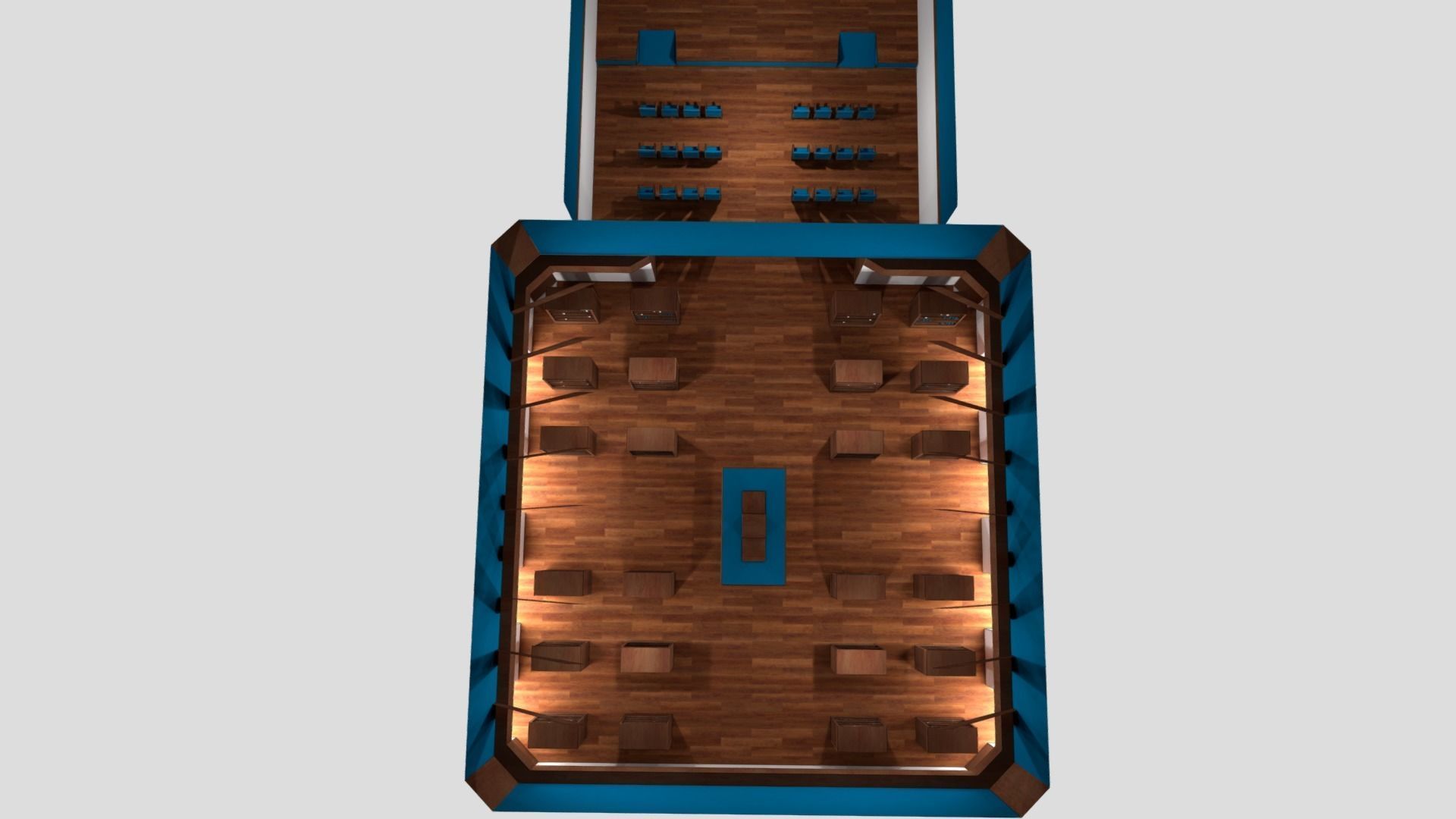 VR Library with Stage or Auditorium Low-poly 3D model_4