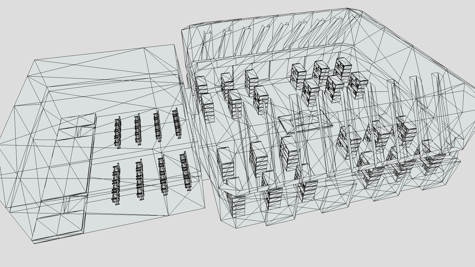 VR Library with Stage or Auditorium Low-poly 3D model_8