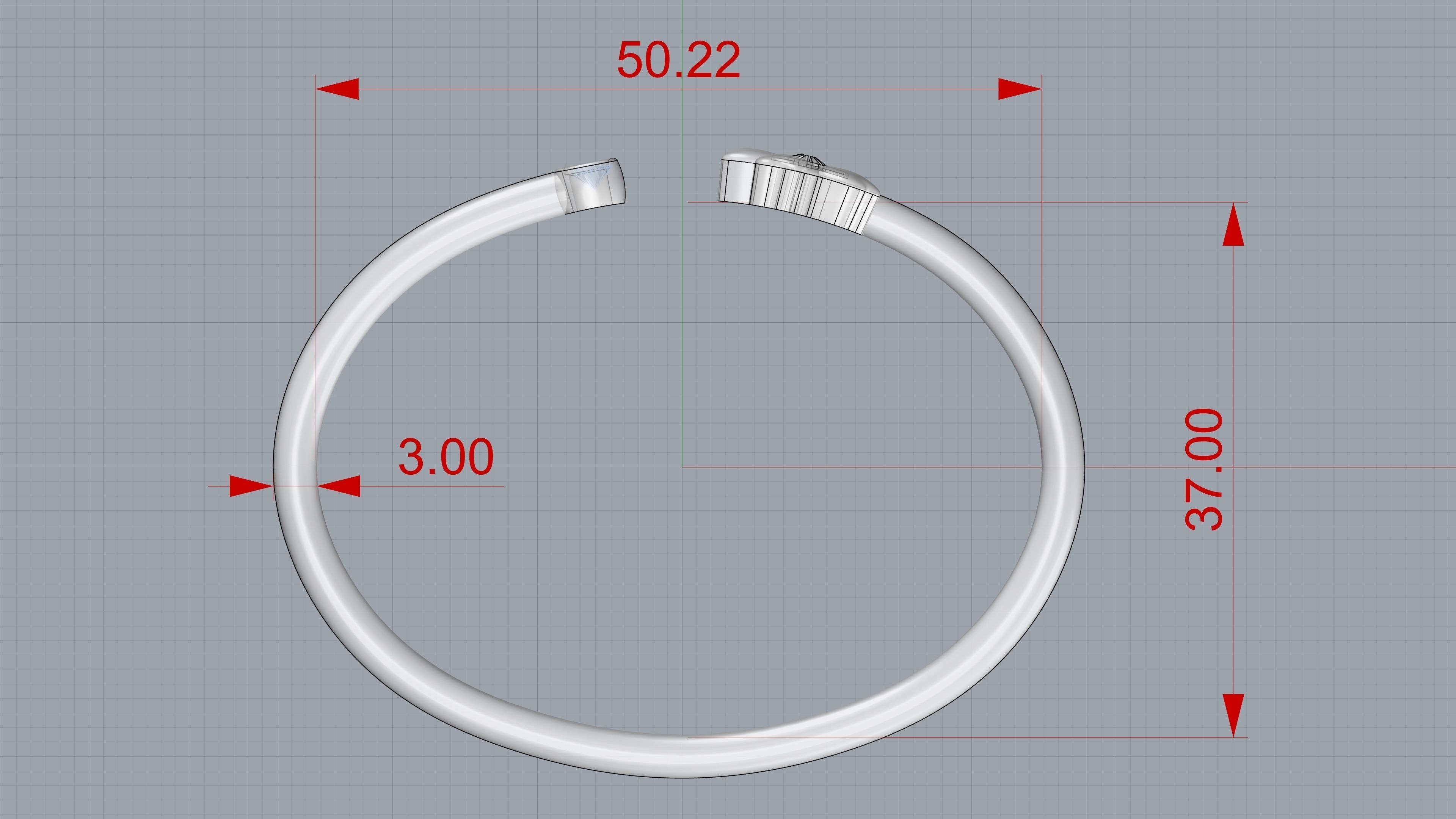 Bracelet clover ring 3D print model_2