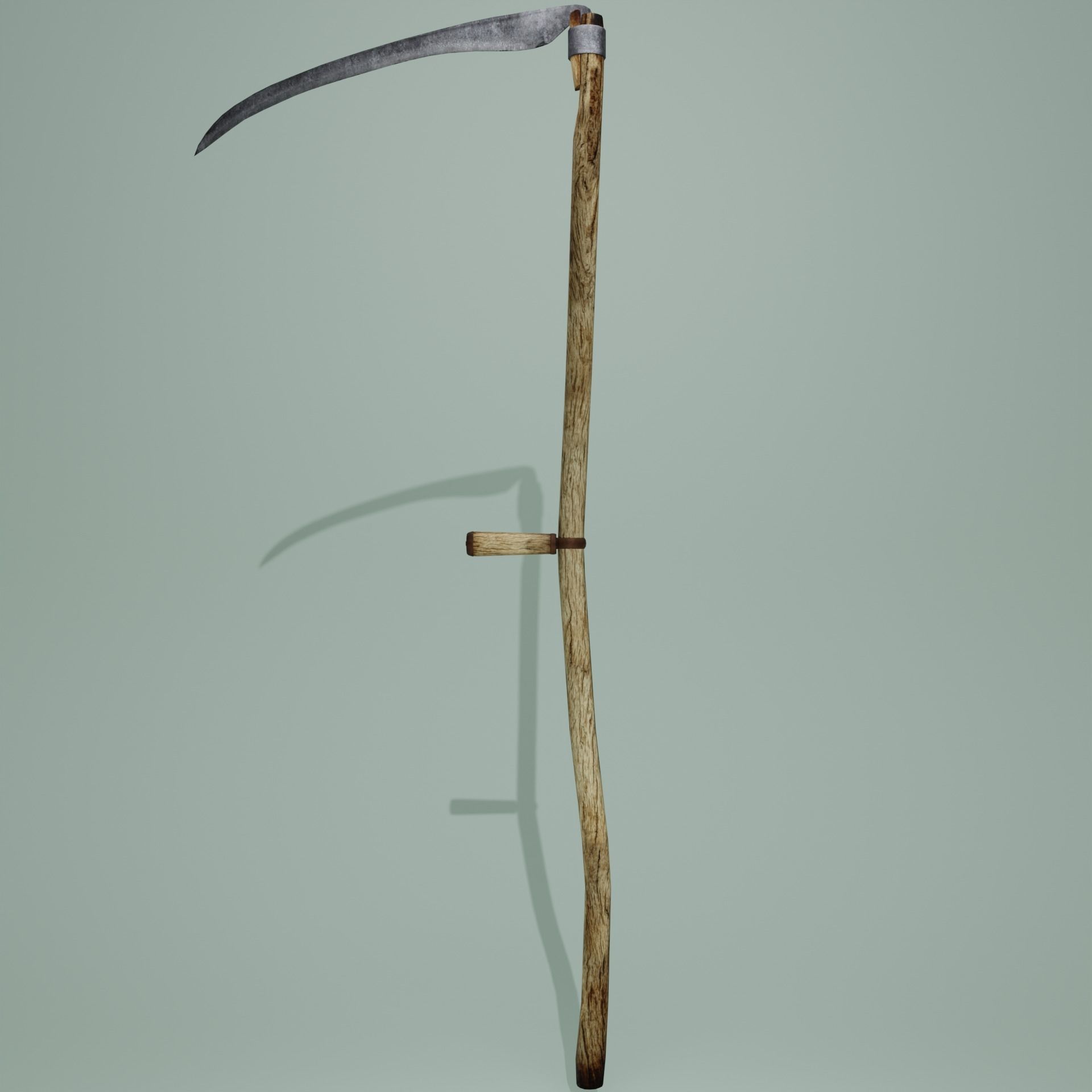 Scythe ancient LOW-POLY 3D model game ready Low-poly 3D model_3