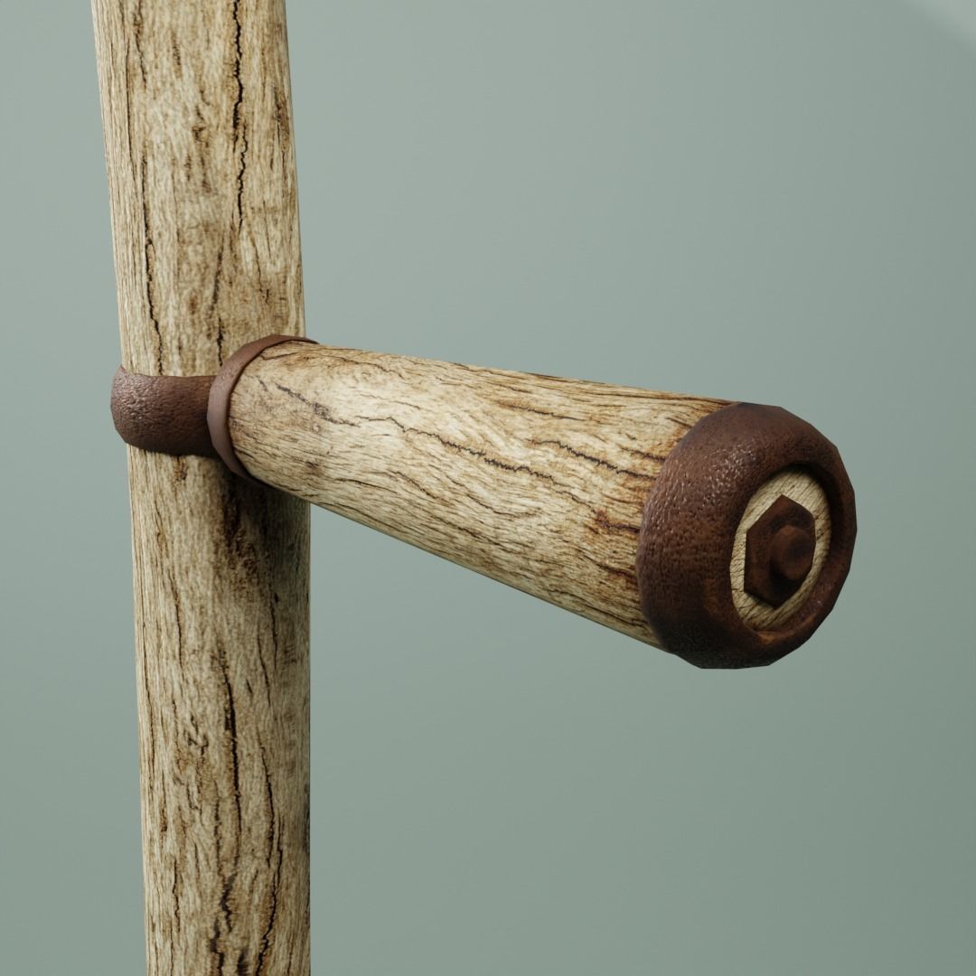 Scythe ancient LOW-POLY 3D model game ready Low-poly 3D model_2