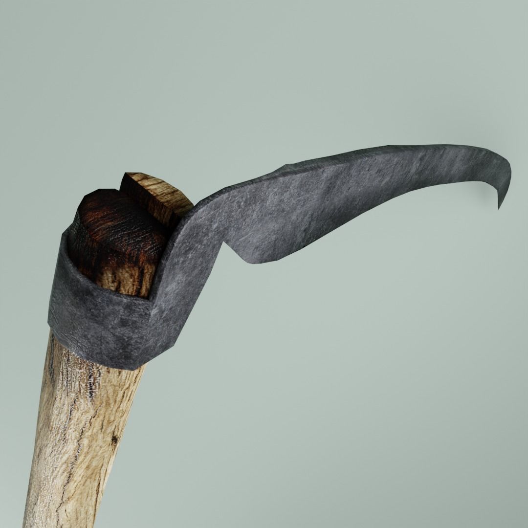 Scythe ancient LOW-POLY 3D model game ready Low-poly 3D model_6