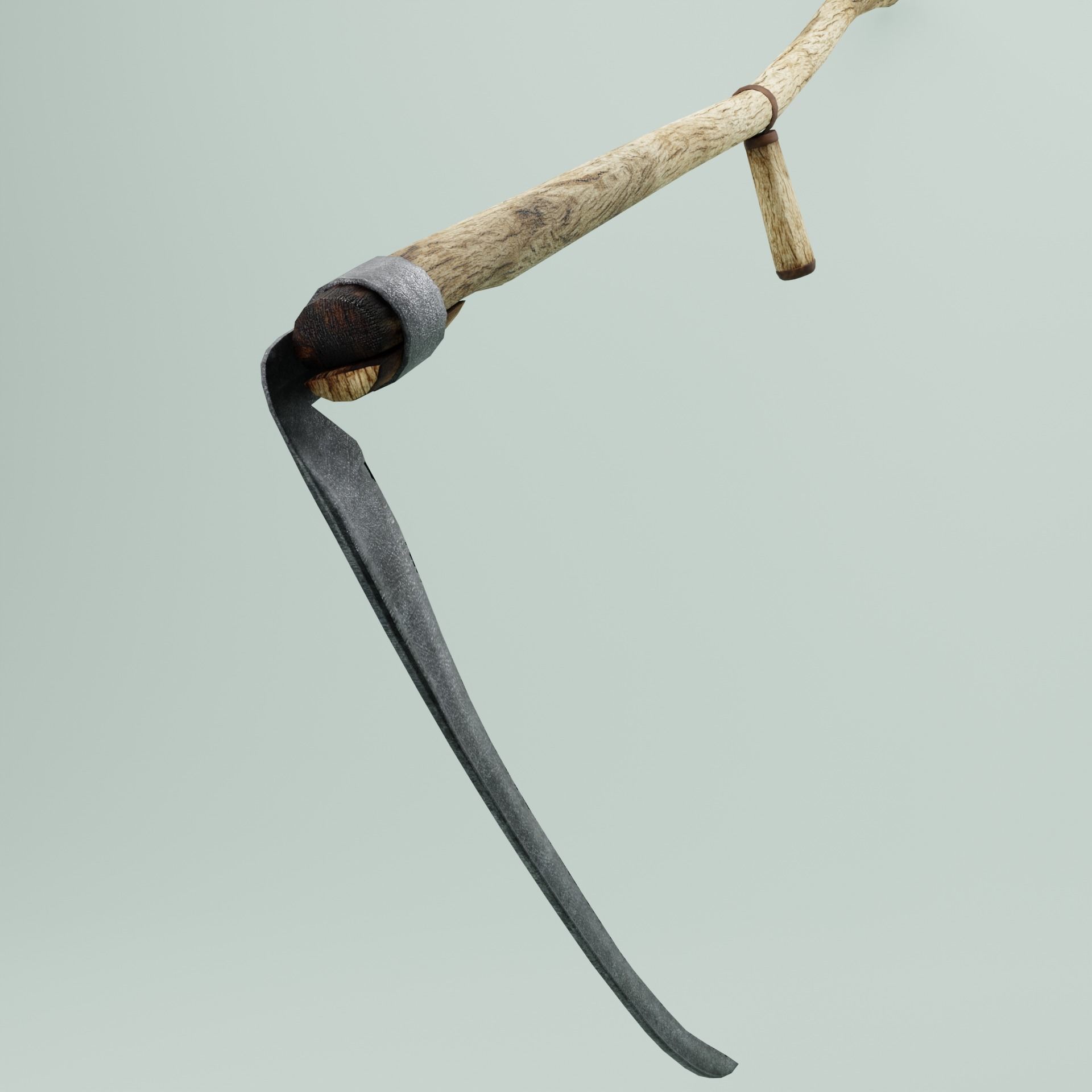 Scythe ancient LOW-POLY 3D model game ready Low-poly 3D model_4