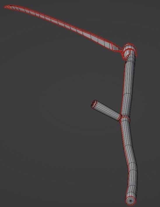 Scythe ancient LOW-POLY 3D model game ready Low-poly 3D model_9