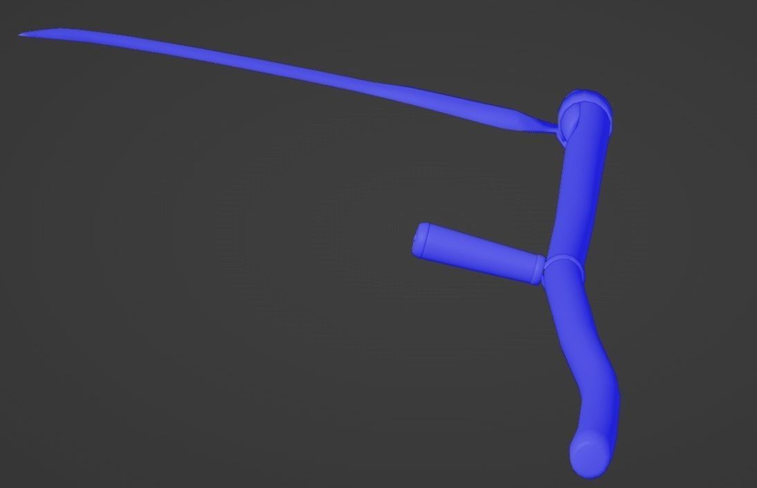 Scythe ancient LOW-POLY 3D model game ready Low-poly 3D model_13