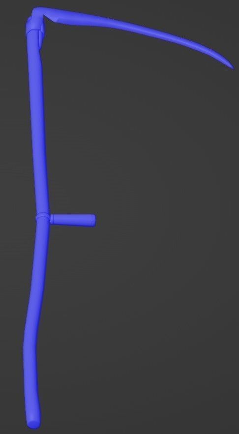 Scythe ancient LOW-POLY 3D model game ready Low-poly 3D model_12