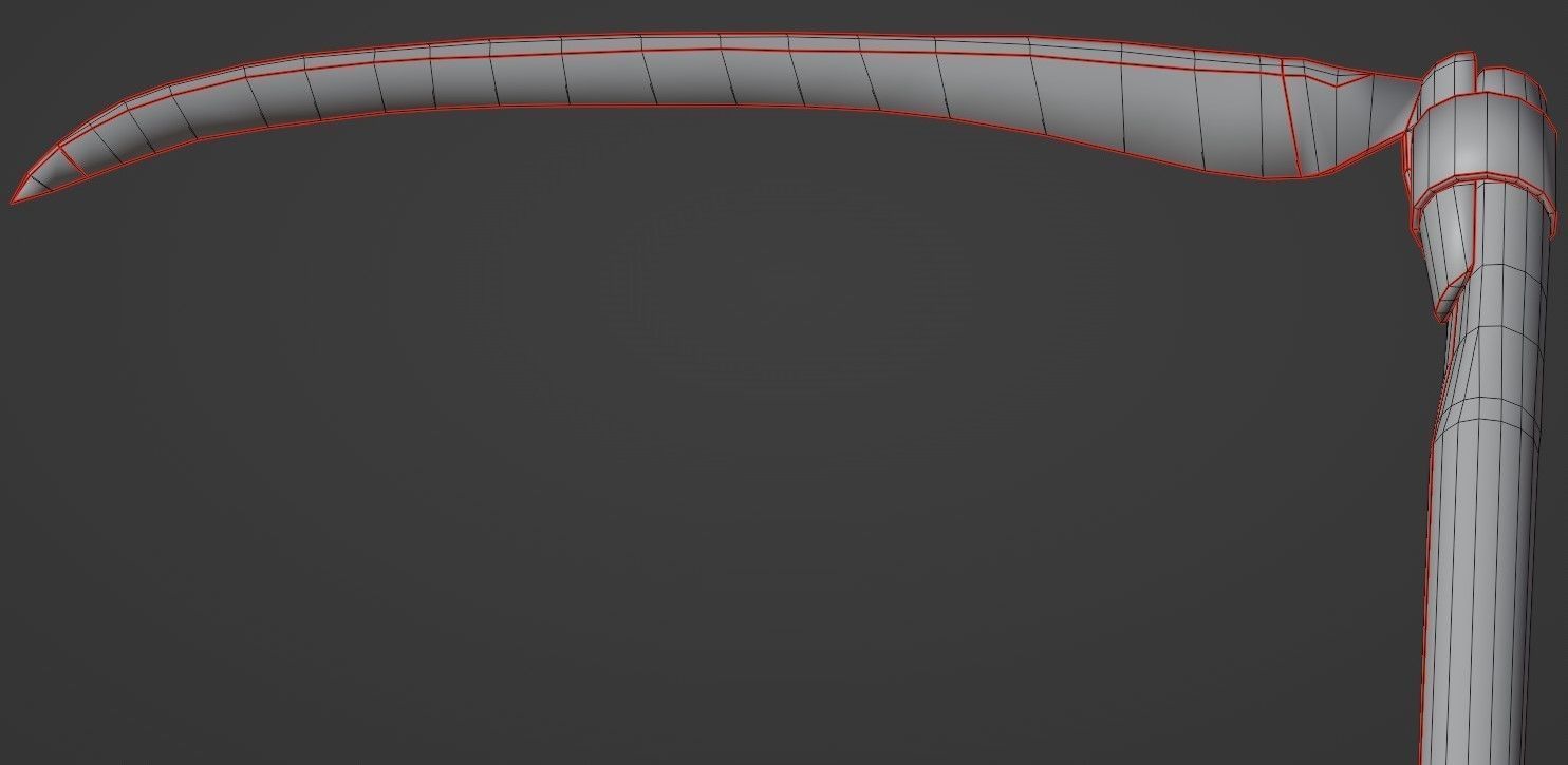 Scythe ancient LOW-POLY 3D model game ready Low-poly 3D model_10