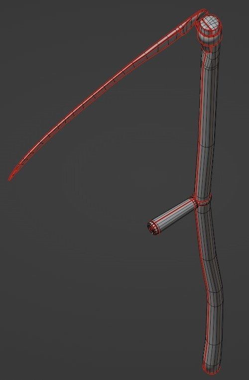 Scythe ancient LOW-POLY 3D model game ready Low-poly 3D model_8