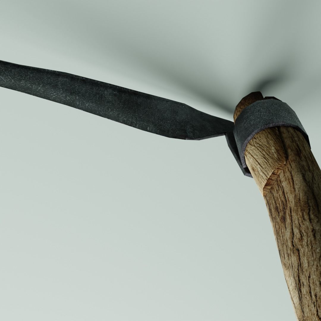 Scythe ancient LOW-POLY 3D model game ready Low-poly 3D model_7