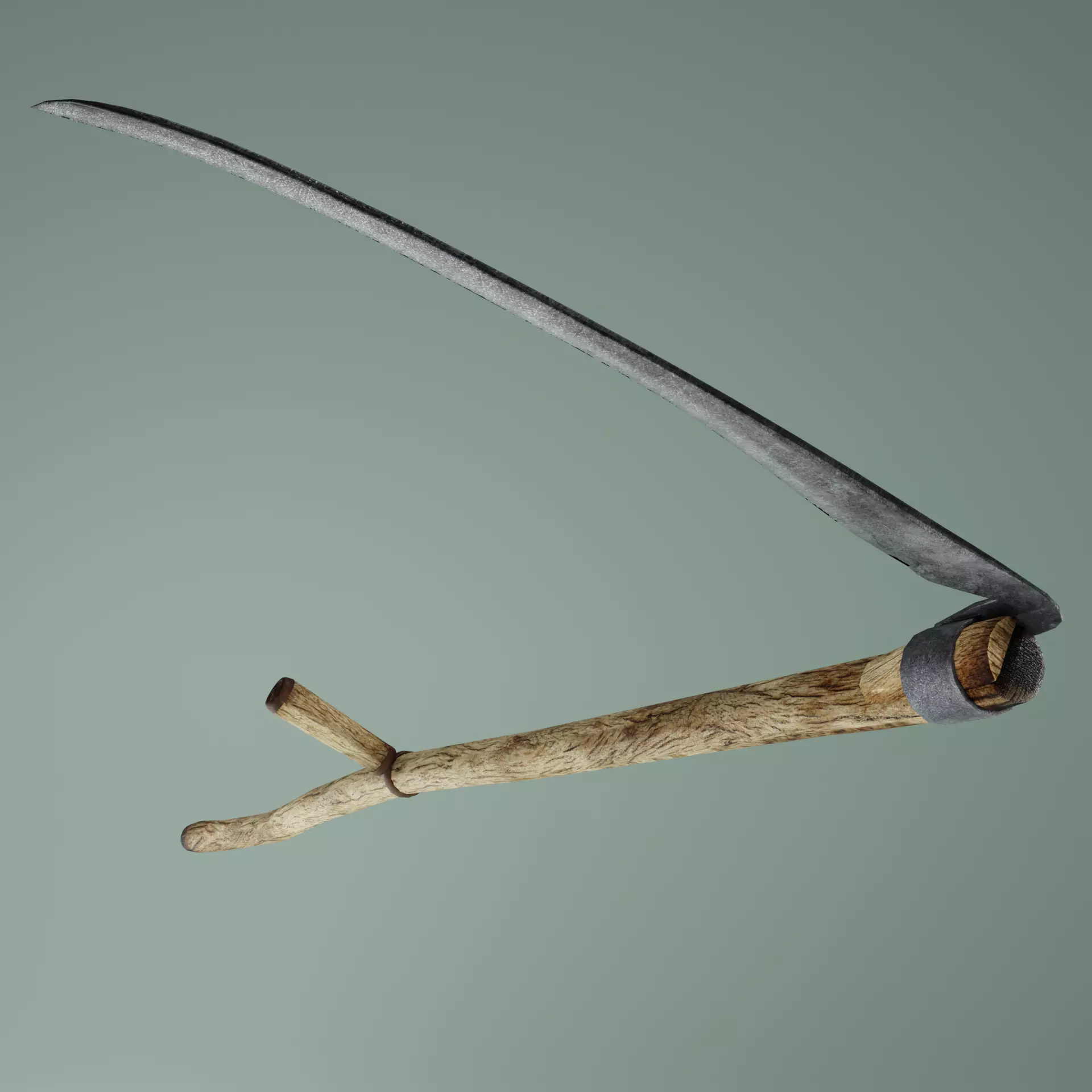 Scythe ancient LOW-POLY 3D model game ready Low-poly 3D model_0