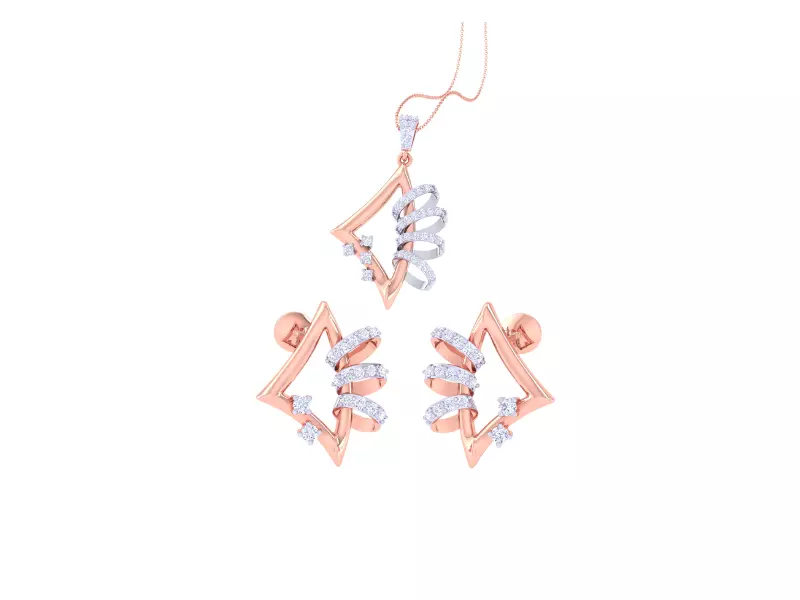 Earring Pendant Set 3dm STL OBJ FBX Renders Details 3D print model_0