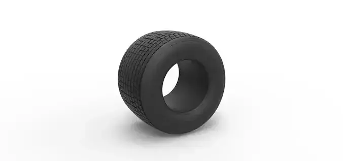 Dirt Sprint racing tire 6 Scale 1 to 25 3D print model