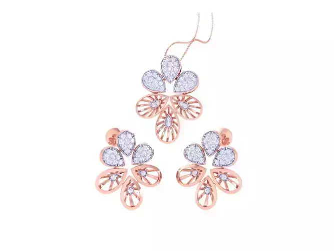 Earring Pendant Set 3dm STL OBJ FBX Renders Details
