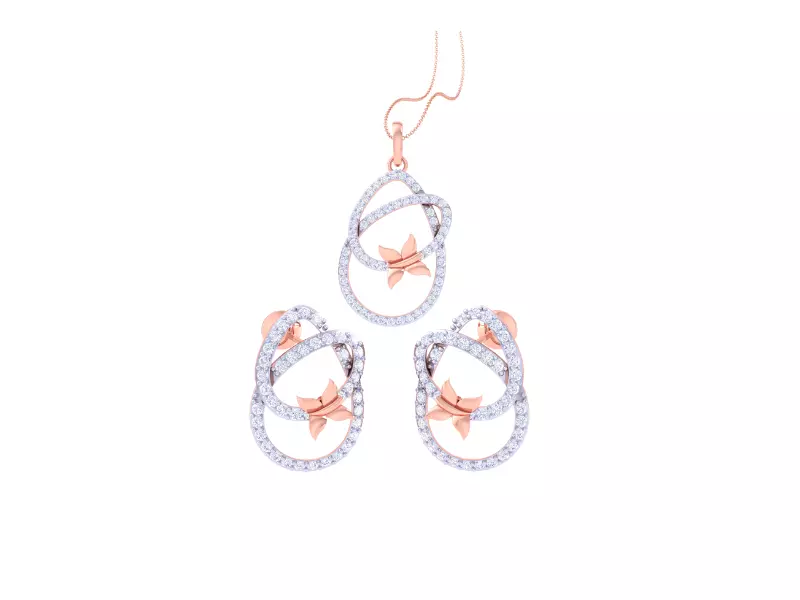 Earring Pendant Set 3dm STL OBJ FBX Renders Details 3D print model_0