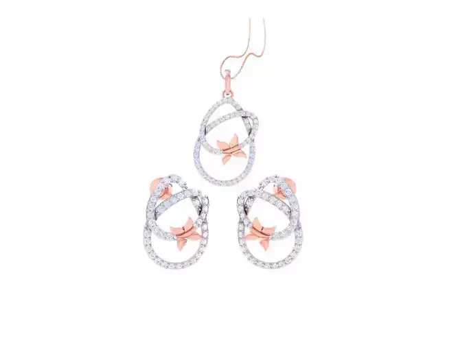 Earring Pendant Set 3dm STL OBJ FBX Renders Details