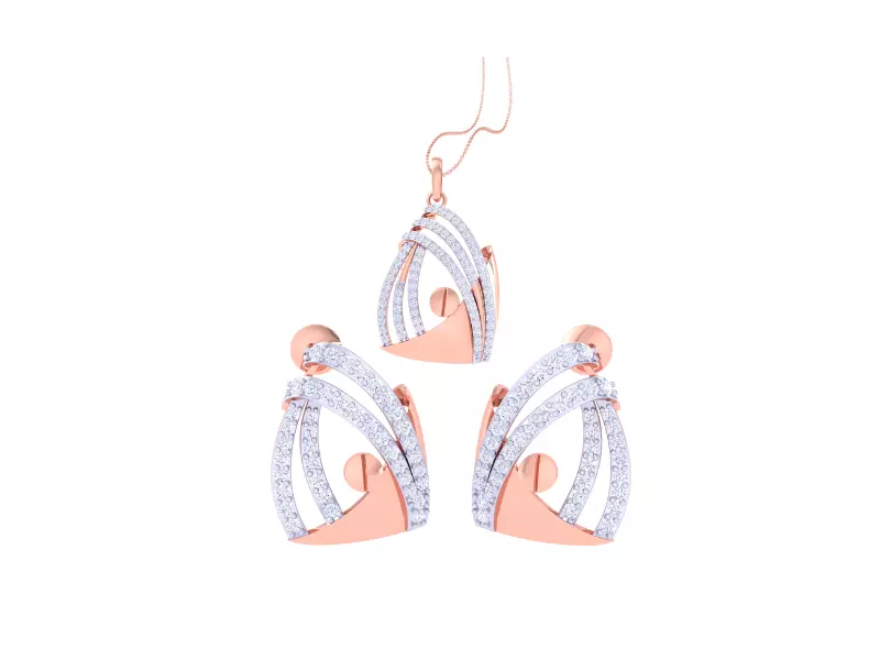 Earring Pendant Set 3dm STL OBJ FBX Renders Details 3D print model_0