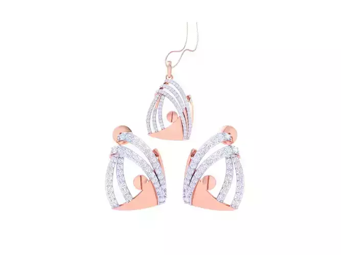 Earring Pendant Set 3dm STL OBJ FBX Renders Details