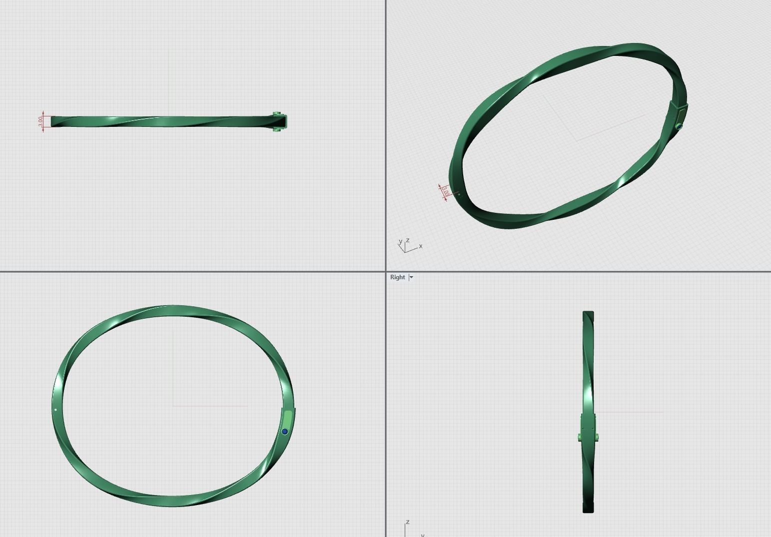 Spiral Bracelet 3D print model_6