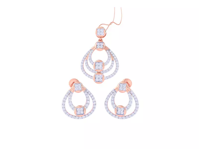 Earring Pendant Set 3dm STL OBJ FBX Renders Details 3D print model_0