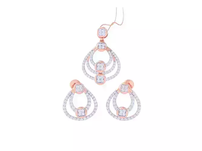 Earring Pendant Set 3dm STL OBJ FBX Renders Details