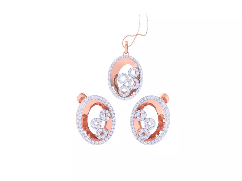 Earring Pendant Set 3dm STL OBJ FBX Renders Details 3D print model_0
